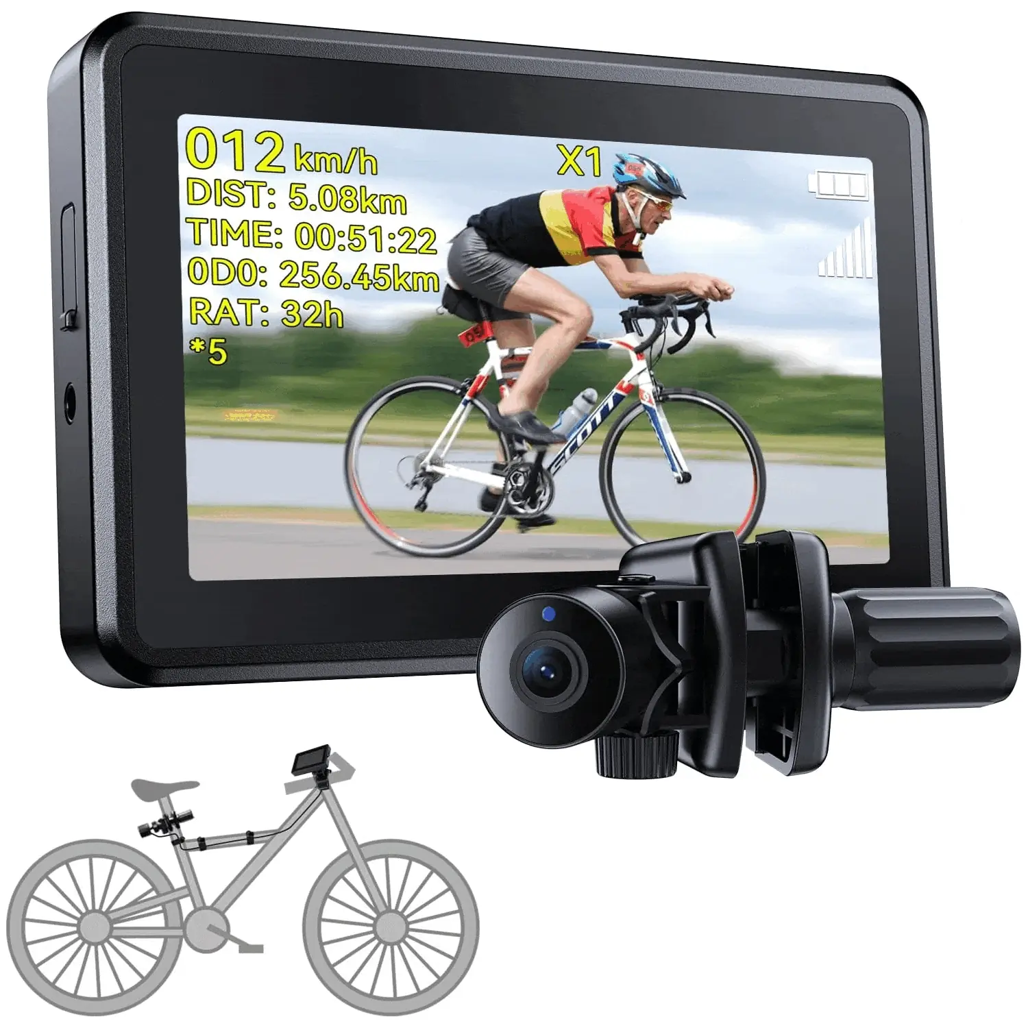 FEISIKE Bike Camera with 4.3" Display: Ride Safer with Real-Time Rearview