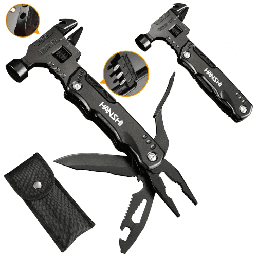 HANSHI Adjustable Wrench Multitool Hammer for Survival