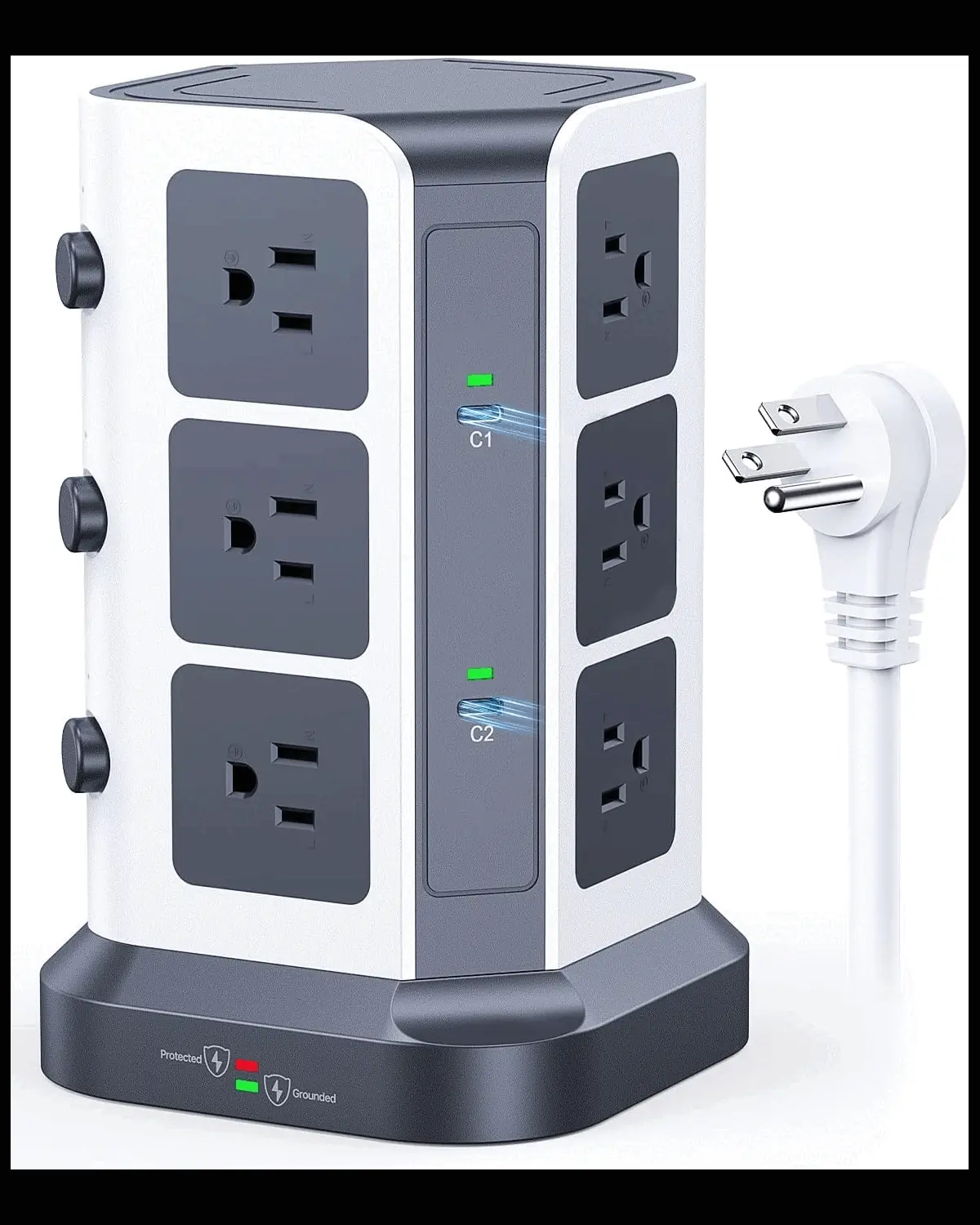 KOOSLA 65W PD Power Strip Tower Surge Protector: Power, Safety, and Convenience in One