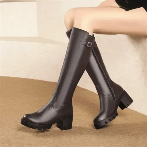 Female's Black Brown Shoes Large Size 45