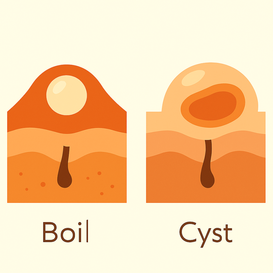 🔎 Boils & Cysts: Understanding the Differences, Causes, and Care